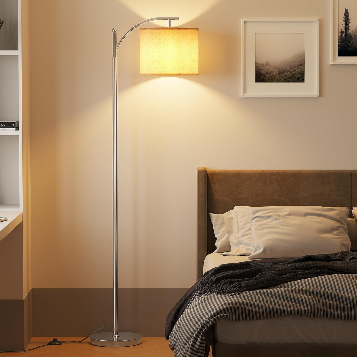 SUNMORY Arc Floor Lamp, Modern Floor Lamp with 9W 3 Color Temperatures Bulb