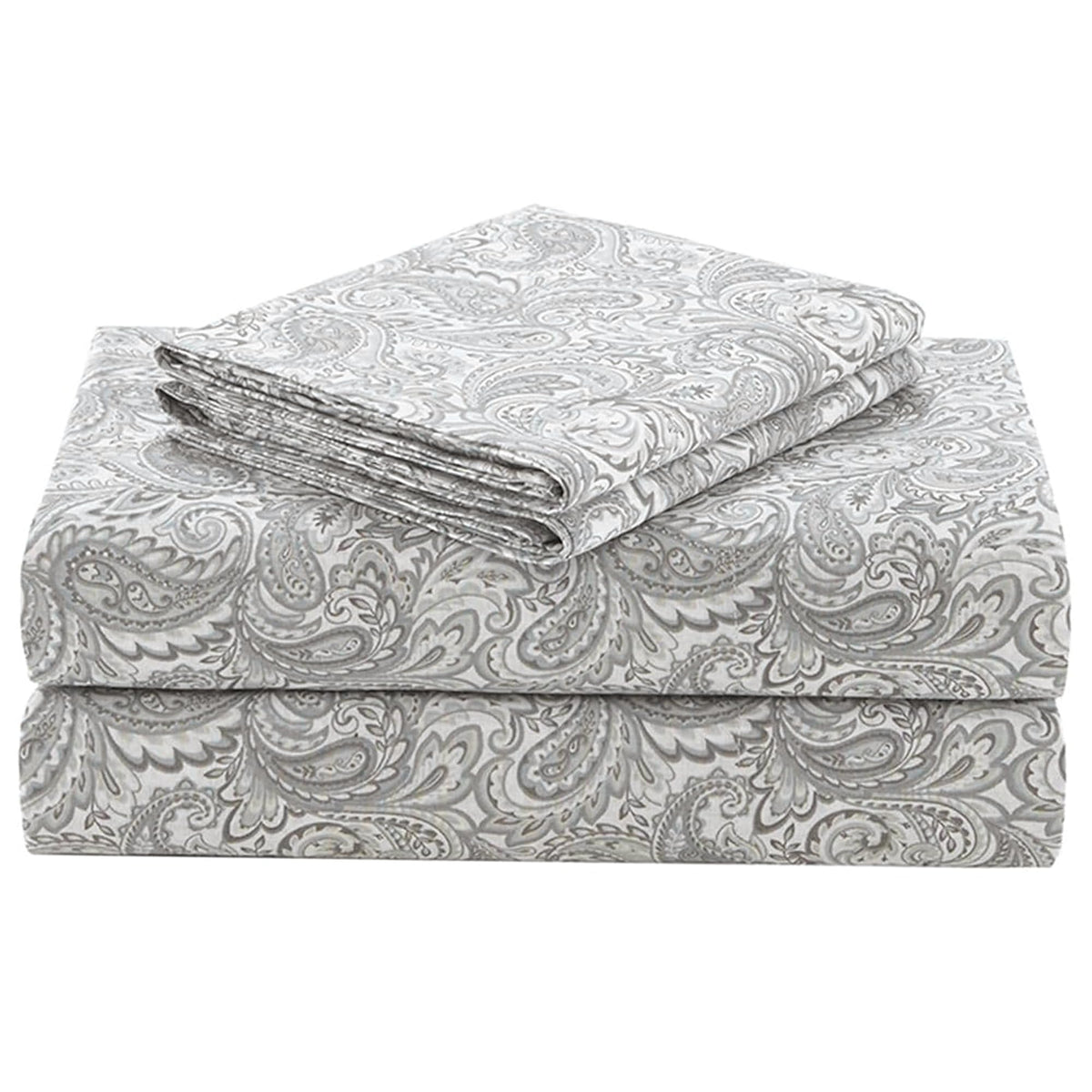 Comfort Spaces 100% Cotton Percale Sheets Queen Size 4 Piece, Paisley Multi
