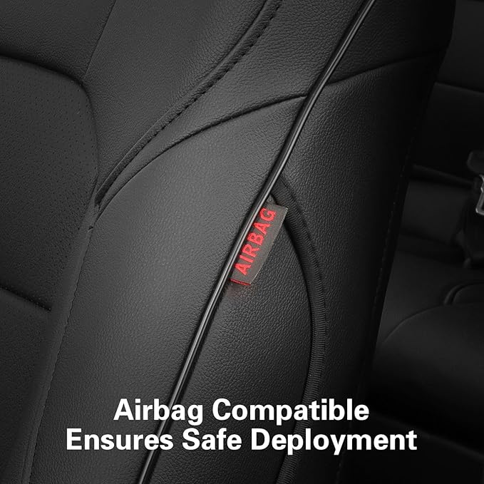 EKR Camry Car Seat Covers for Toyota Camry 2018 2019 2020 2021 2022 2023 2024 Hybrid XLE,Hybrid XSEWaterproof Leather Car Seat Cover Full Set for Trucks SUV-Faux Leather (Black)