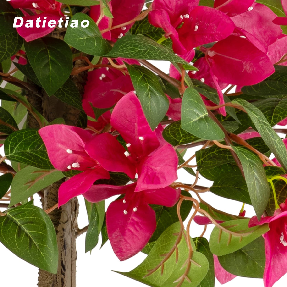 Datietiao 3FT Artificial Bougainvillea Tree with Lush Pink Flowers, Faux Potted Fake Plant, UV Resistant Artificial Tree for Indoor Outdoor Home Decor, Living Room, Office, Patio, Porch
