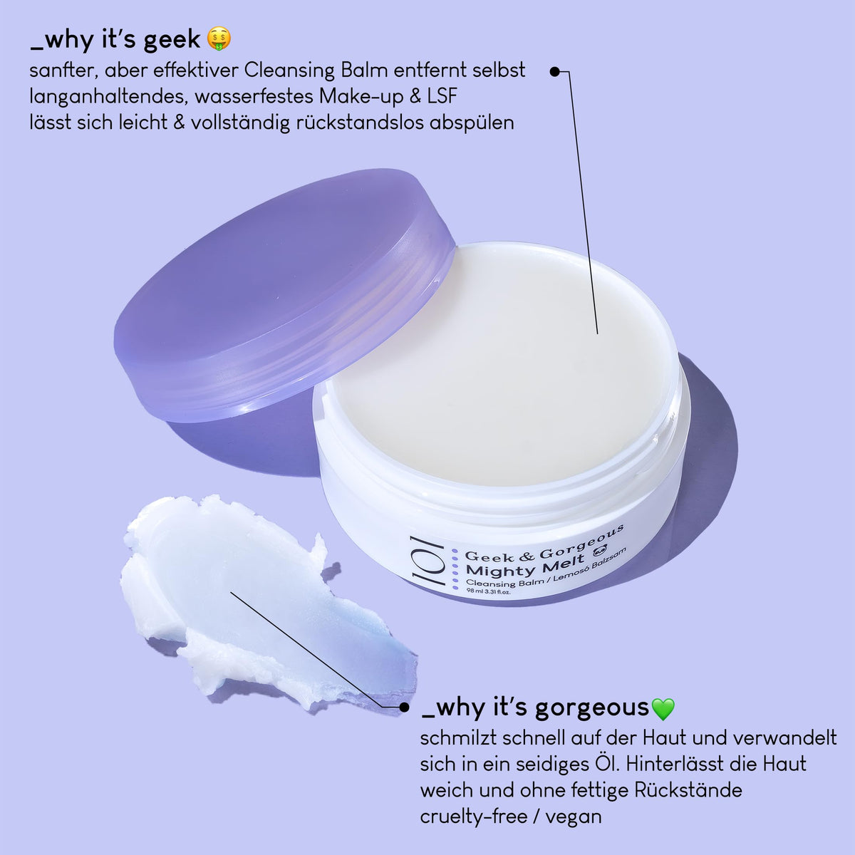 Geek & Gorgeous Mighty Melt Cleansing Balm, 3.31 oz