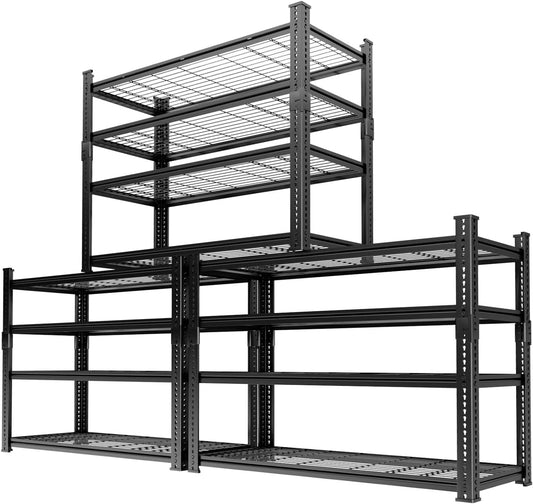 Storage Shelves Heavy Duty 3 PCS, 36"L x 16"W x 60"H Garage Wire Shelving Unit Loads 1920LBS, 4-tier Adjustable Metal Industrial Utility Shelf Rack for Kitchen, Laundry, Pantry, Warehouse, Basement