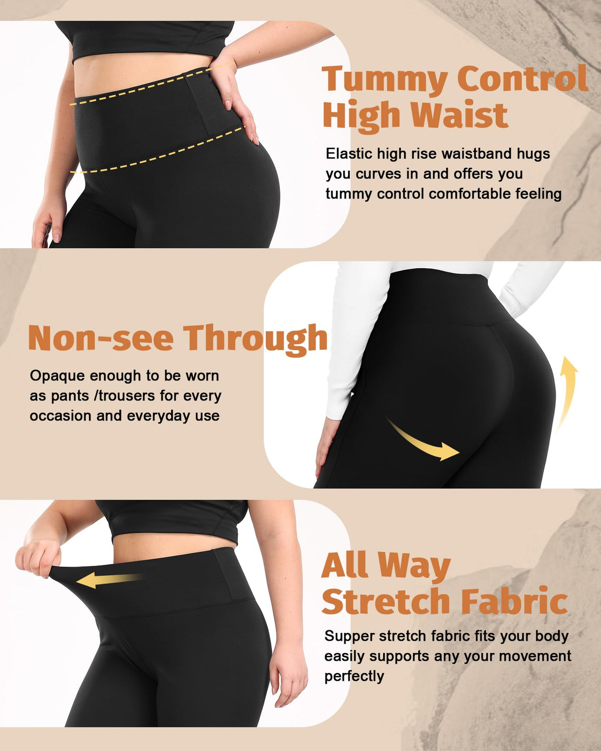 Diu Life 3 Pack Plus Size Fleece Lined Leggings for Women Stretchy 1X-4X Winter Warm Tummy Control Thermal Workout Yoga Pants