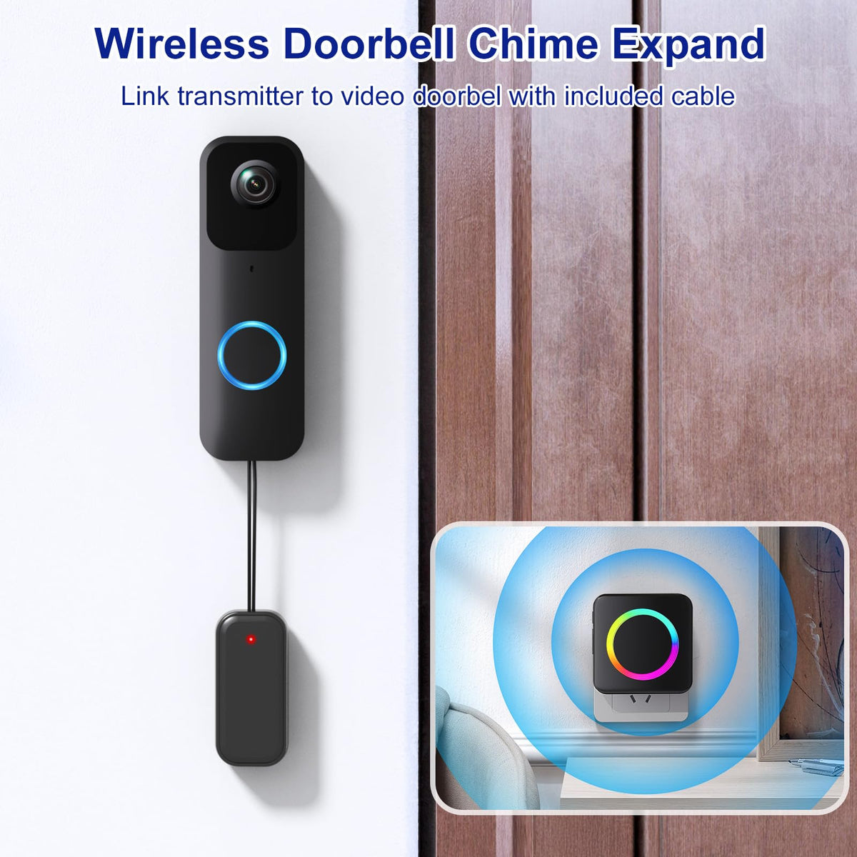 Wireless Doorbell Chime Compatible with Blink Video Doorbell (1st/2nd Gen)