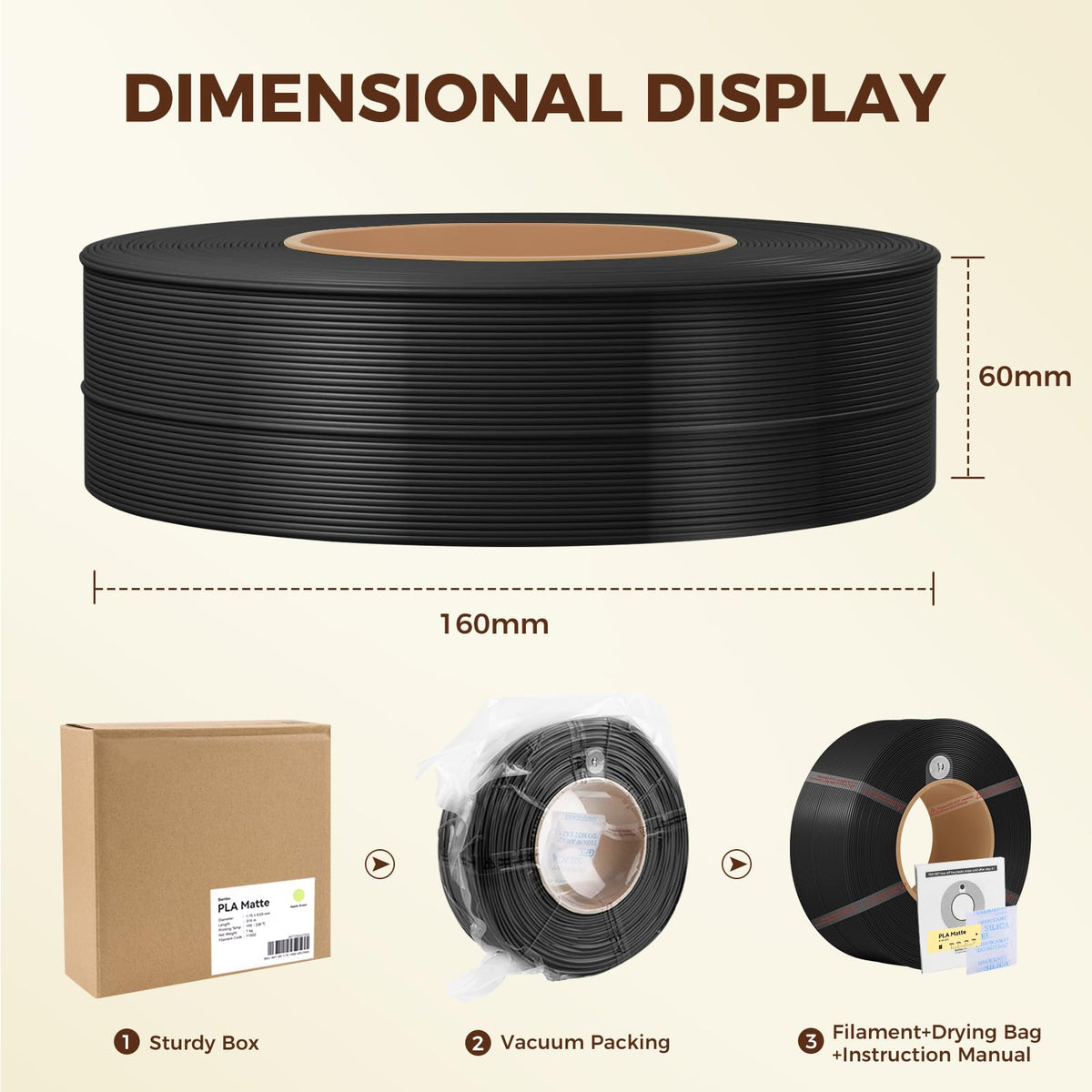 ENOMAKER Bamboo PLA Matte 3D Printer Filament Refill Dark Green 11501