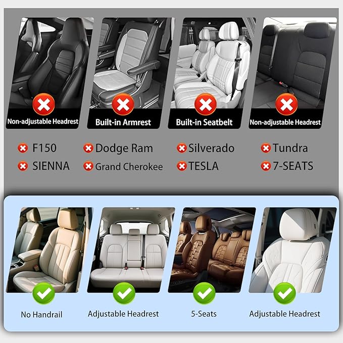 Car Seat Covers Full Set,Universal Fit for Cars,SUVs,Trucks,and Sedans with 5 Seats,Faux Leather Car Seat Cushion Compatible with Airbags,Waterproof Car Seat Protector,Beige
