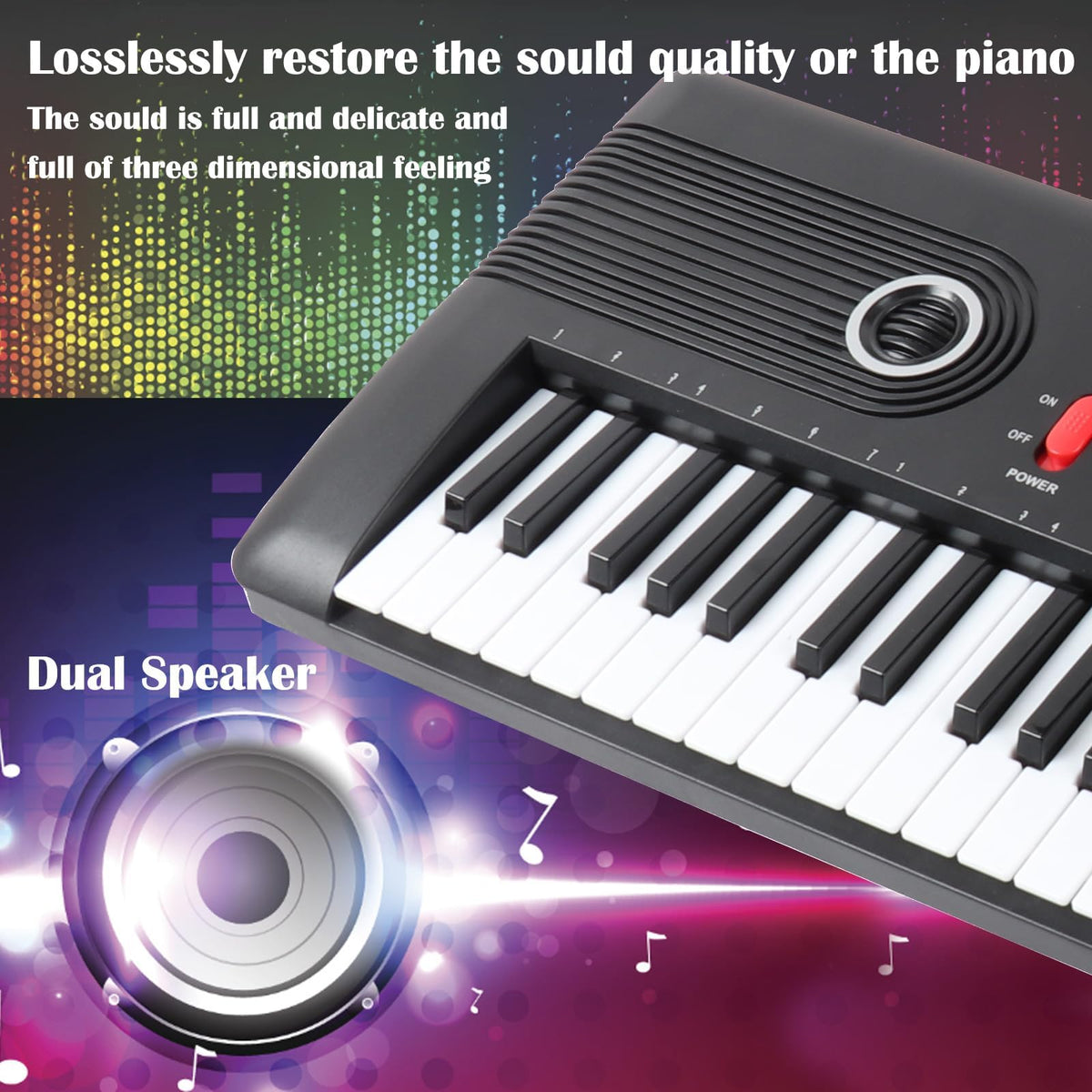 61 Key Keyboard Piano with Built-in Speaker and Microphone, Portable Electronic Digital Piano for Beginners, Perfect Musical Starter Instrument, Ideal Gift for Aspiring Musicians