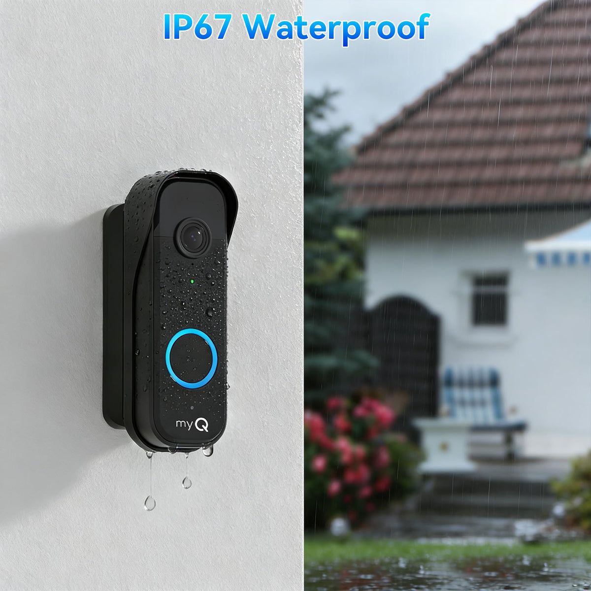 Doorbell Mount for myQ Video Doorbell Camera, Adjustable Left/Right Viewing Angle(40 to 140), Weatherproof Mounting Bracket, Anti-Blocks Motion Sensor, Compatible with Homes, Apartments, Dorms-Black