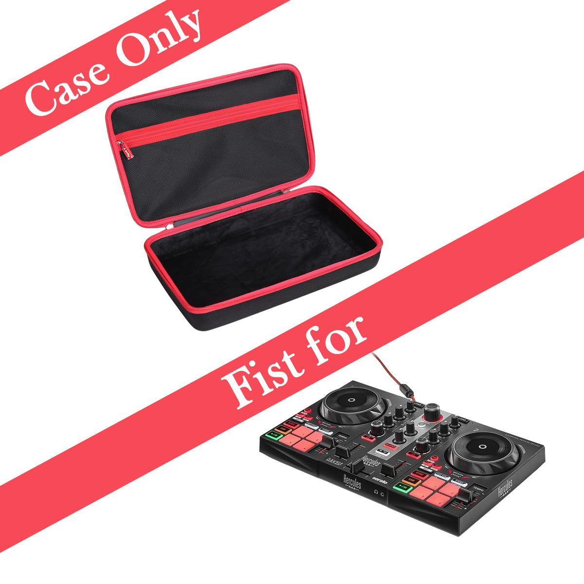 worfty Case for Hercules DJ Control Inpulse 200/200 MK2 - Hard Travel Protective Carrying Storage Bag (Case Only) (Black)