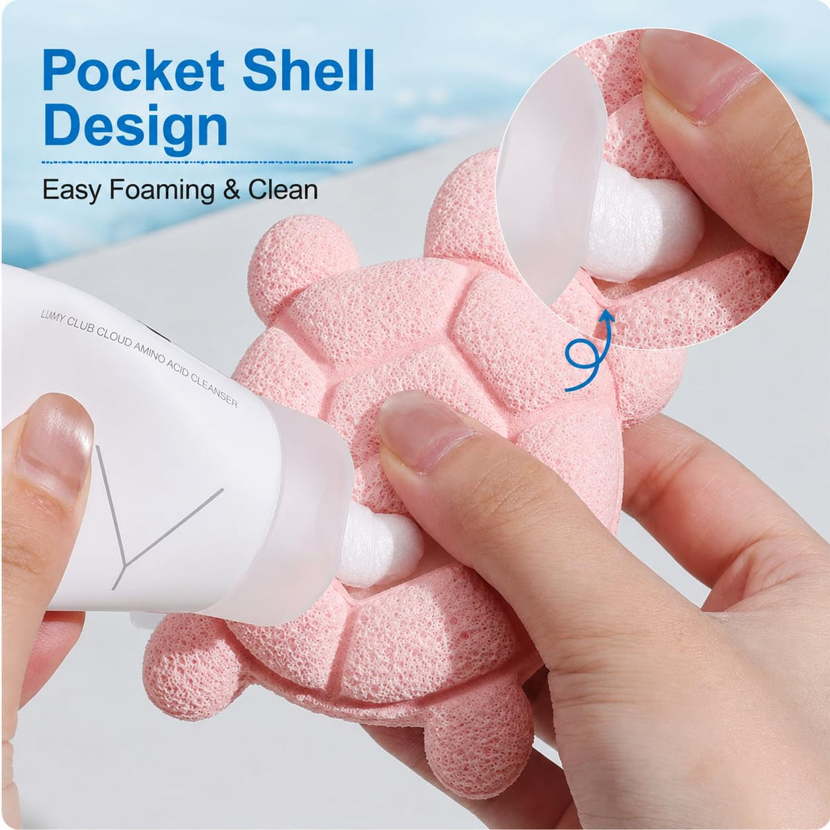 Coieaa Cute Turtle Facial Sponge, Soft Reusable Face Scrubber Exfoliator, Gentle Makeup Remover & Daily Cleansing Sponge, Ideal for Sensitive Skin (6, Pink & Purple)