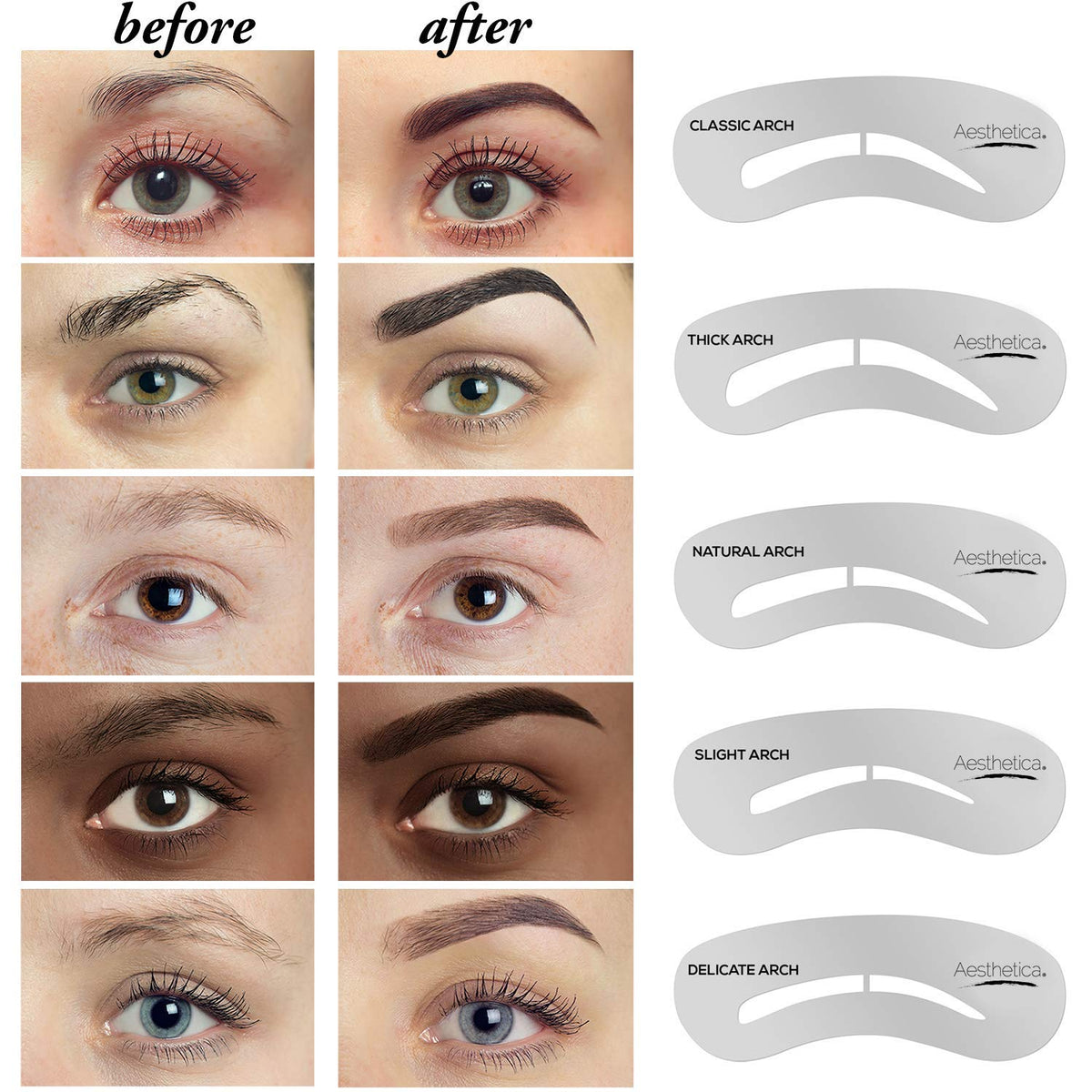 Aesthetica Brow Contour Kit 16-Piece Eyebrow Makeup Palette Set