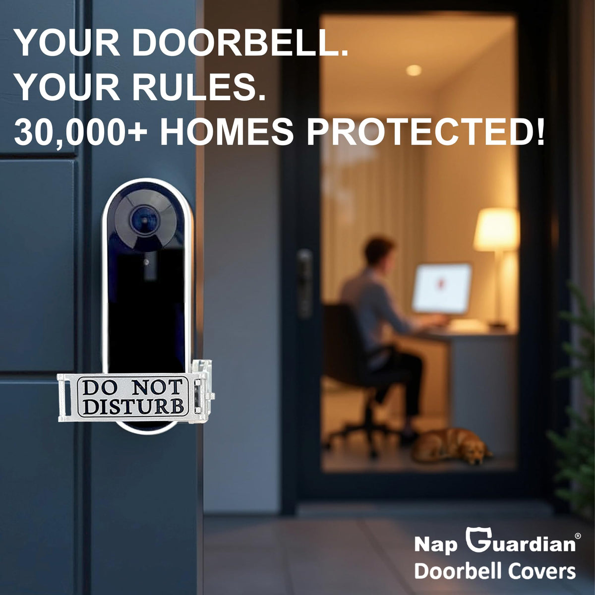 Nap Guardian The Original No Soliciting Doorbell Cover, Universal Fit