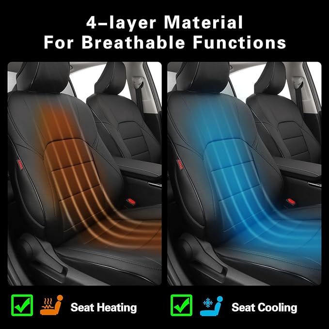EKR Camry Seat Covers for Toyota Camry XSE,XLE 2025 2026 Waterproof Leather Car Seat Cover Full Set for Trucks SUV-Faux Leather (Black)