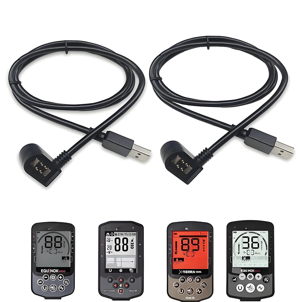 2Pack Magnetic Charge Cables for the Equinox 600 700 800 900/ X-Terra Series Minelab Metal Detectors Repair Parts