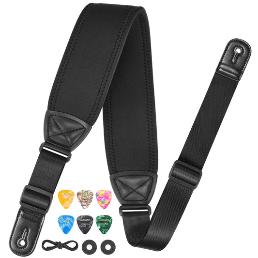 LEKATO Bass Guitar Strap 3.2" Wide Padded Guitar Strap, Adjustable 44"- 56"
