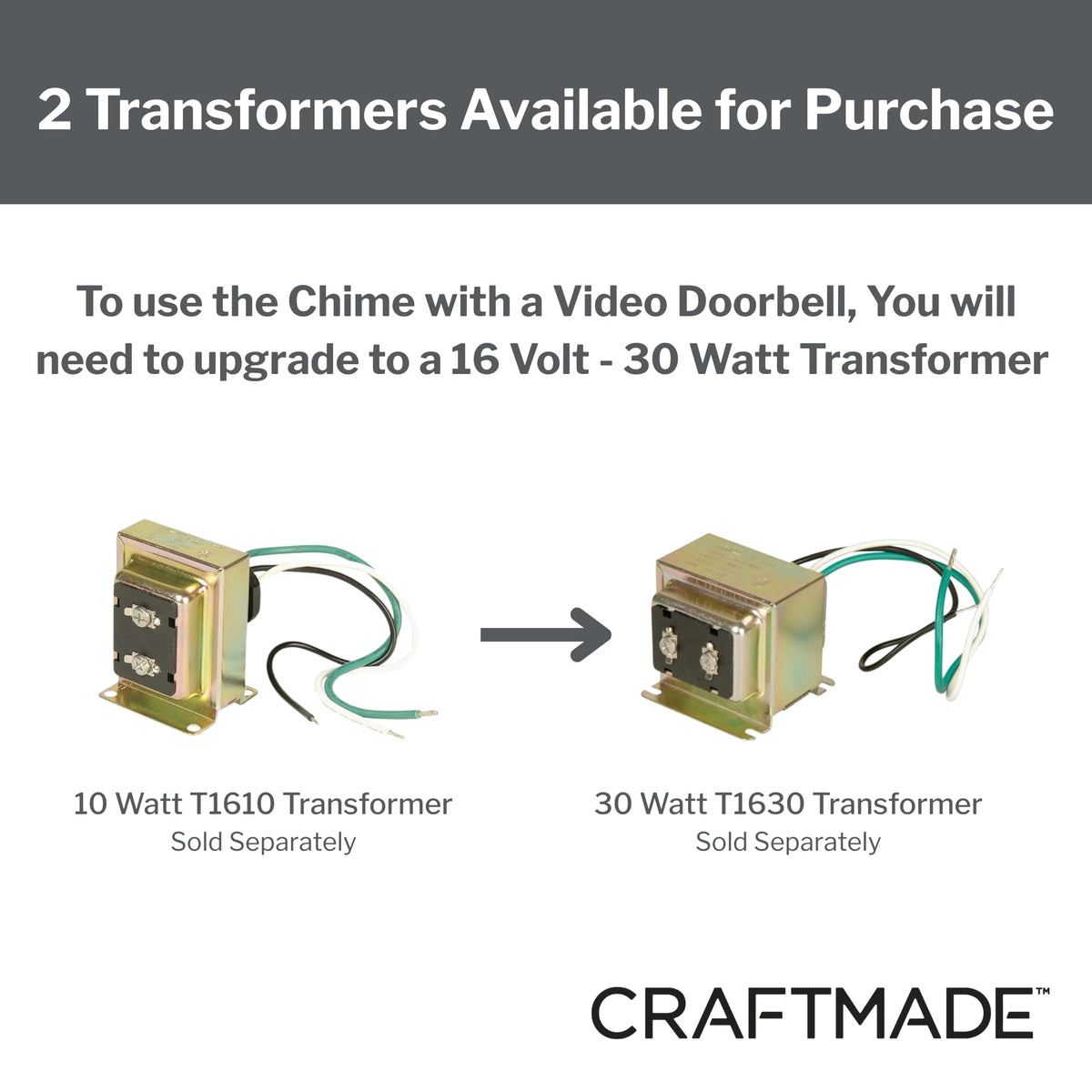 Craftmade CBR-W Basic Tapered Rectangle Doorbell Chime | Wired Interior Door Chime | White Finish | Wall Mount Entry Chime for Residential and Commercial Use | Traditional Wired Doorbell Chime System