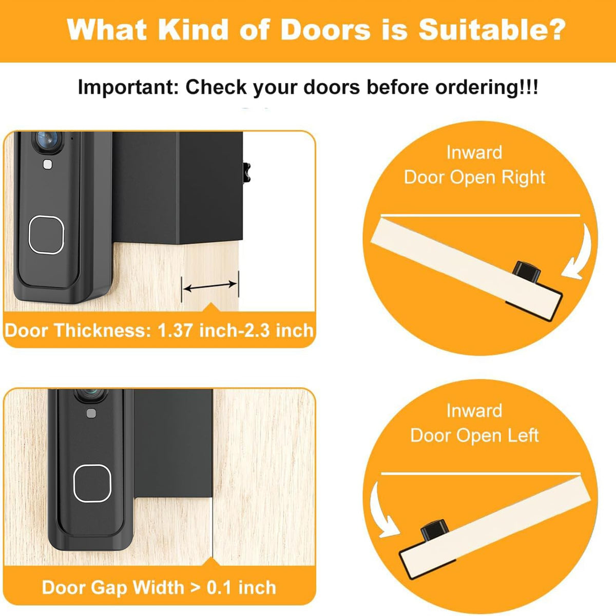 Blink Doorbell Mount, Anti-Theft Blink Video Doorbell 2K+Door Mount Bracket
