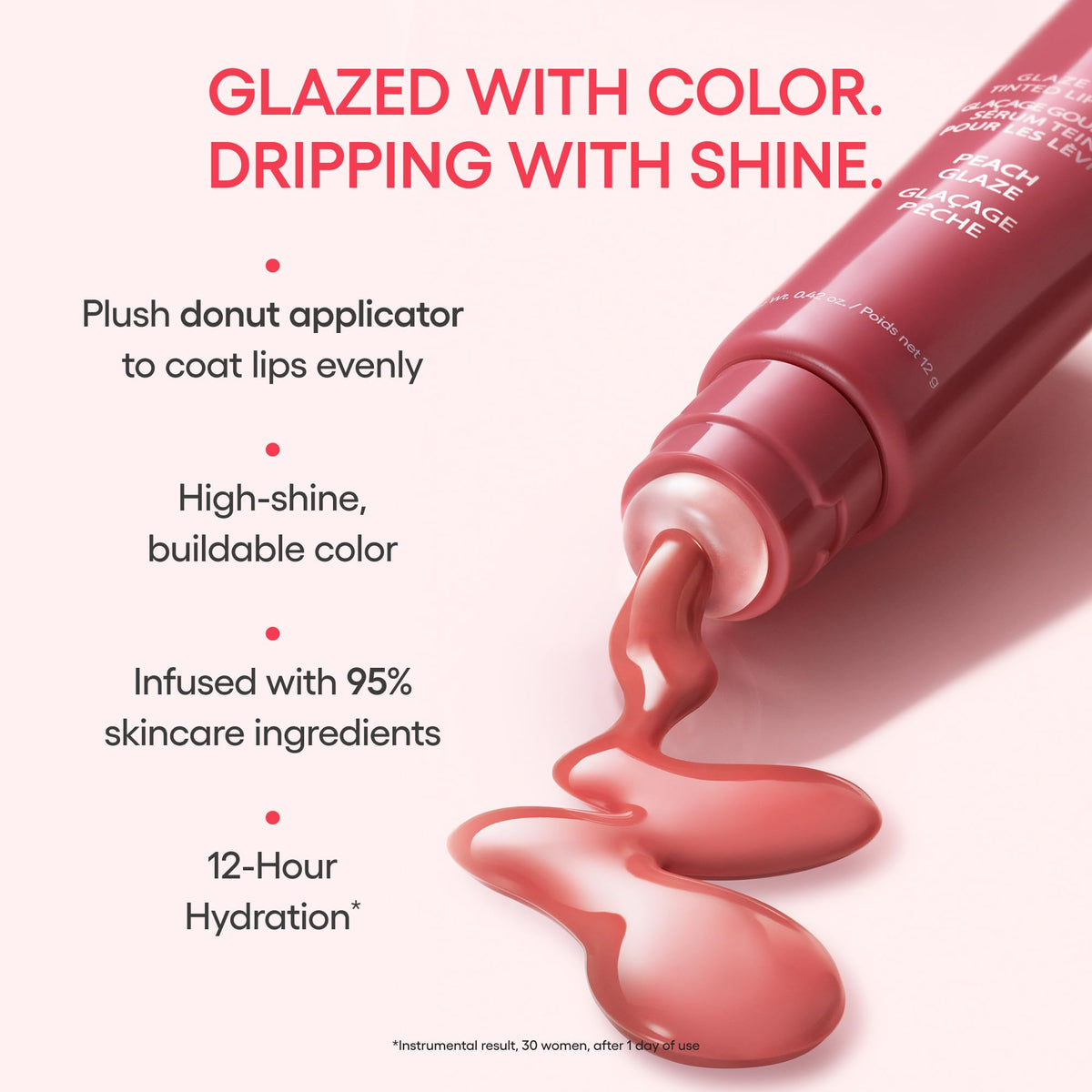 LANEIGE Glaze Craze Tinted Lip Serum, Strawberry Sprinkles: Hydrating Serum for Glossy,Nourished Lips with Plumping Polypeptides,0.42 oz