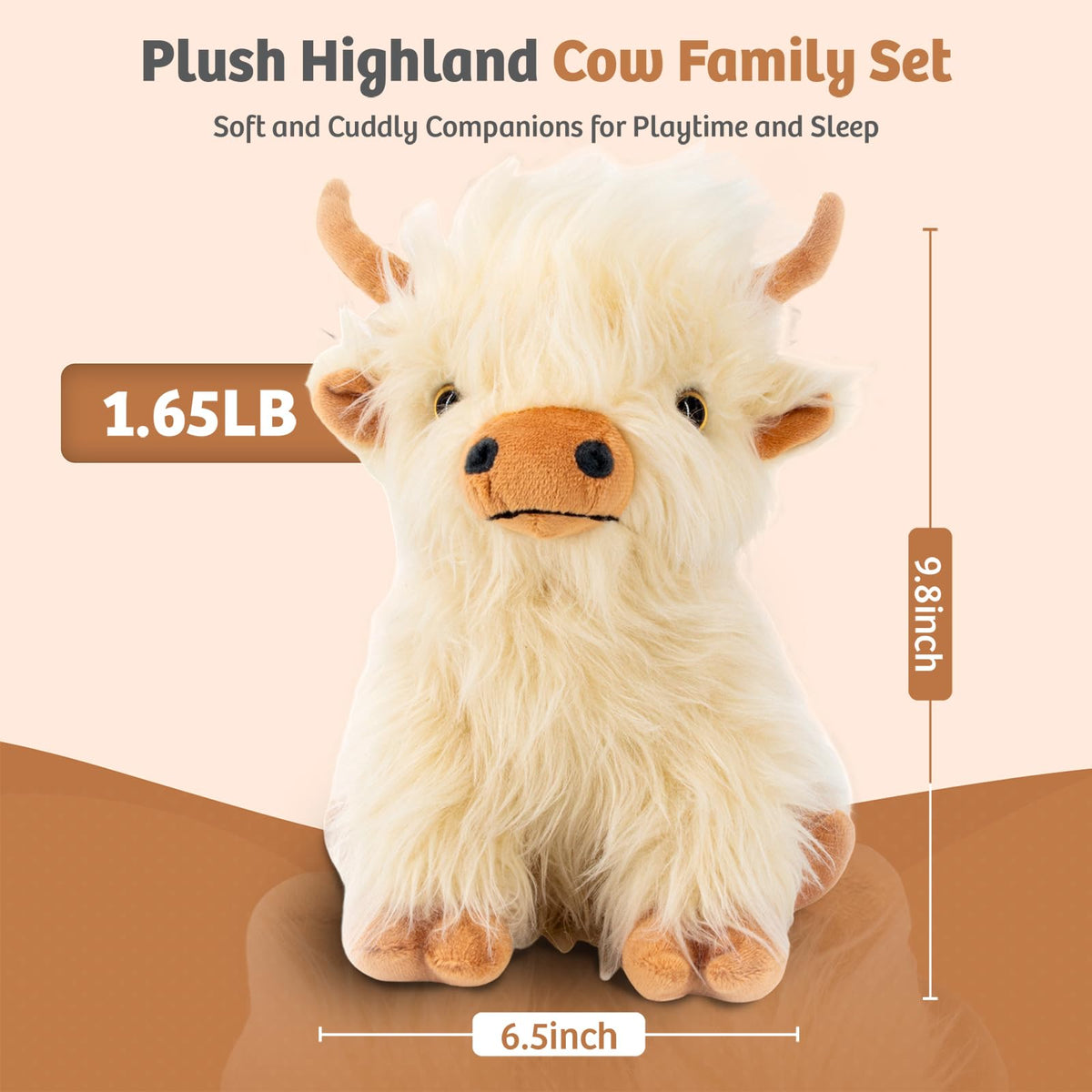 Marysun Microwavable Highland Cow Stuffed Animal - Weighted Stuffed Animal Plush, Heating Pad, Cozy Gift for Girls|Women|Kids|Elderly People, 9.8in, 1.65lb