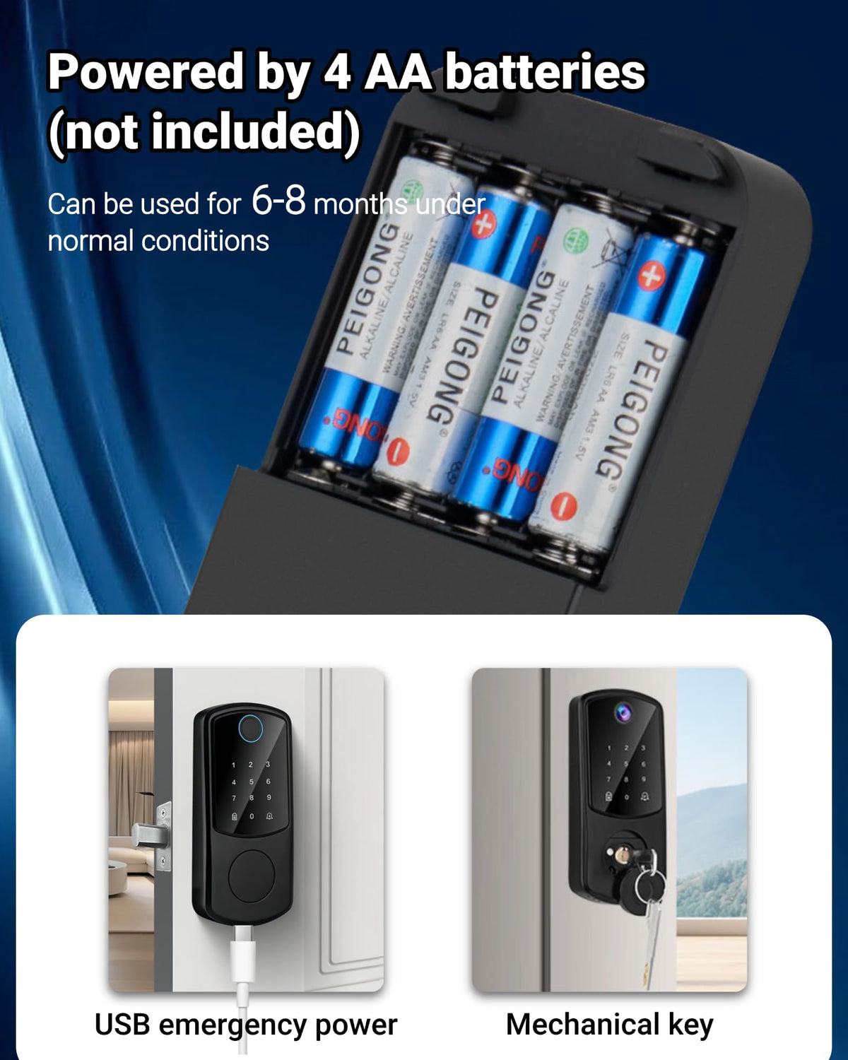 Keyless Touchscreen Deadbolt, 4-in-1 Access (Touchscreen)