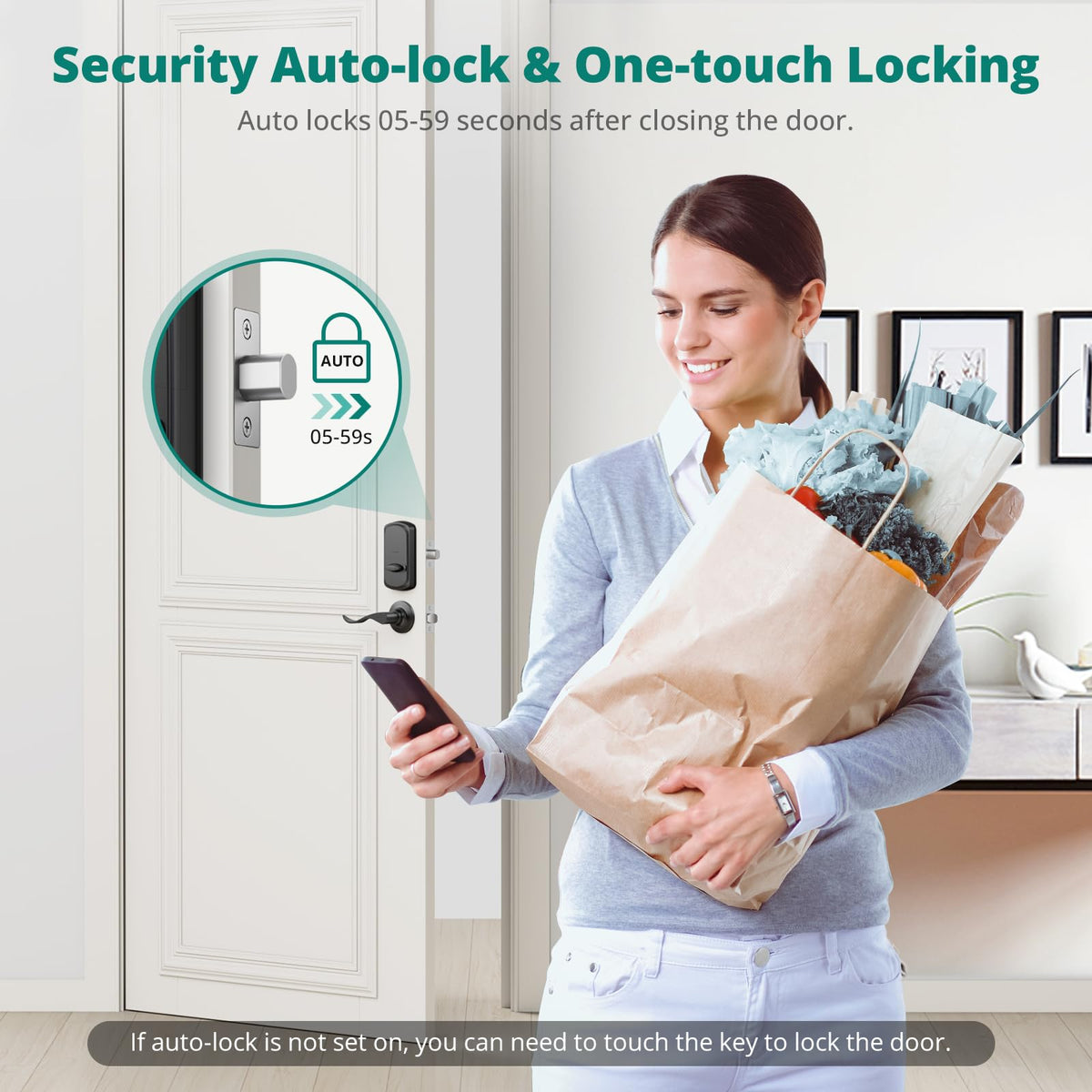 AkaGear DS10 Keyless Entry Door Lock with Fingerprint, Oil Rubbed Bronze