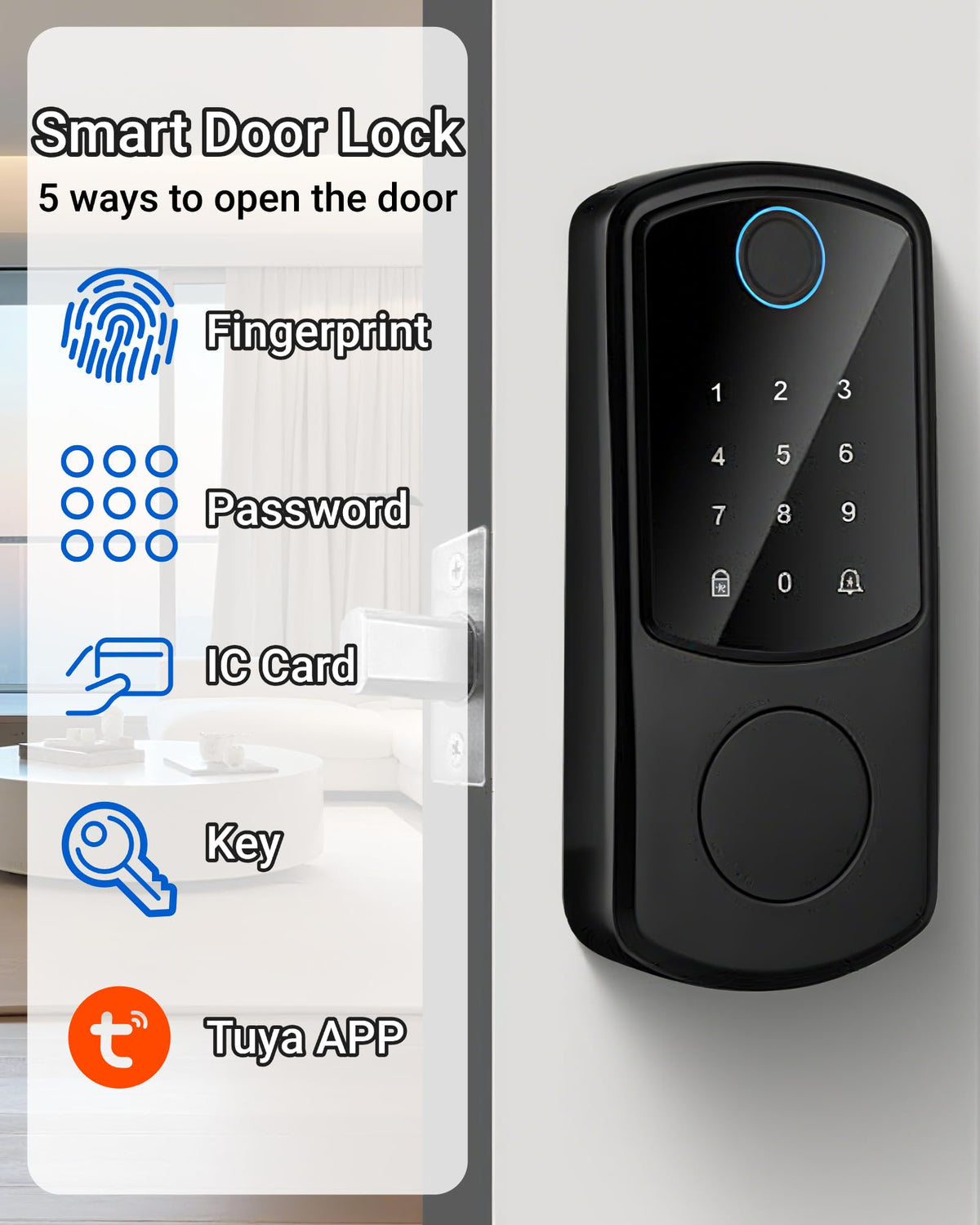 Keyless Touchscreen Deadbolt, 4-in-1 Access (Touchscreen)