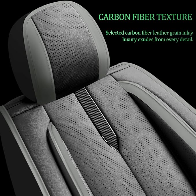 Fit Accord Car Seat Covers for Honda Accord 2003-2024 2025 2026 -Upgraded Premium Waterproof & Breathable Leather,Airbag Compatible,All-Weather Seat Cushion Protector,Full Set,Black-Grey