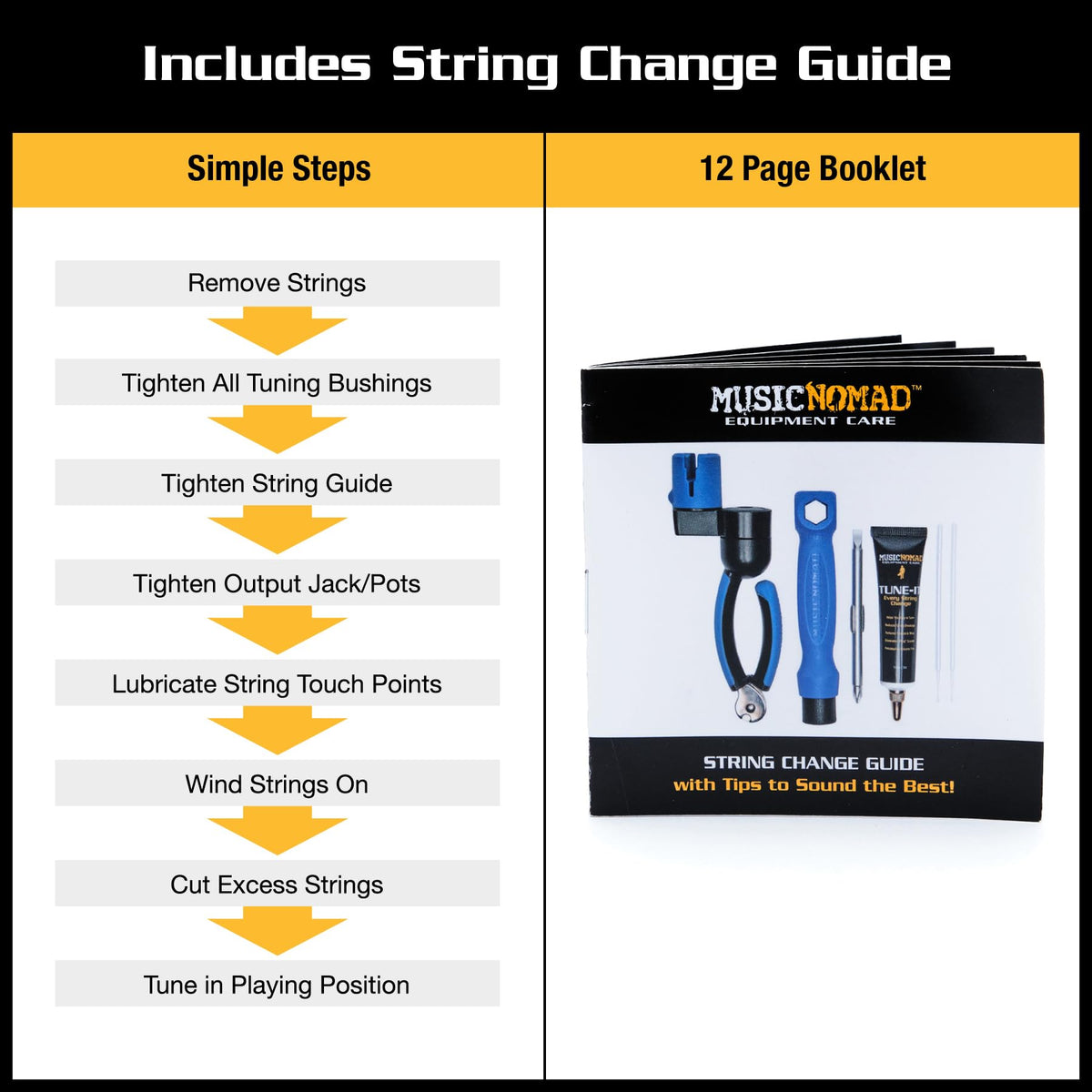 MusicNomad 6 pc. Guitar String Change Tool Kit (MN218)