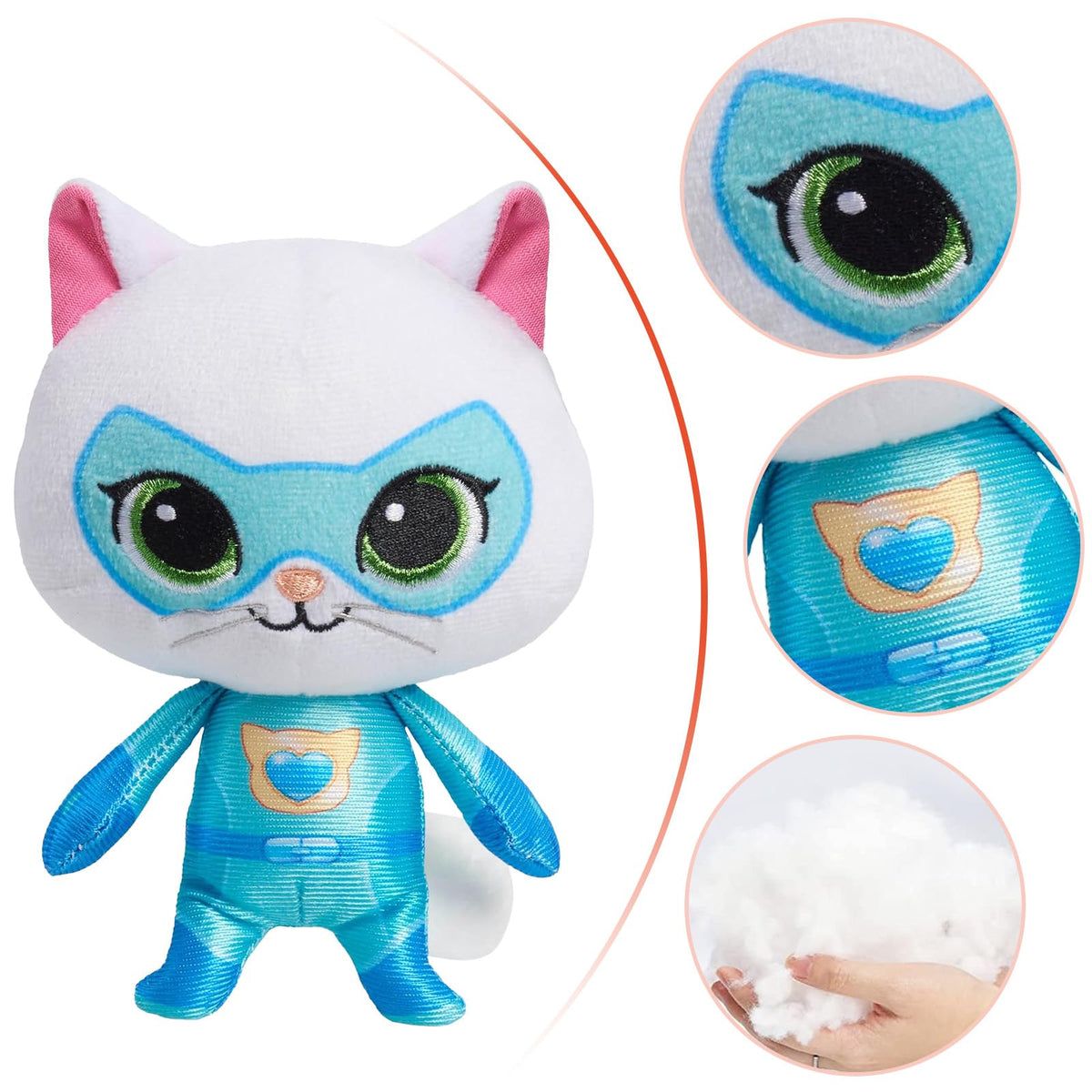 YXCTZKVX Super Cat Plush Toy – Set of 4 Soft Stuffed Animals – Sparks, Buddy, Ginny, Bitsy – Adorable Kitties Gift Set for Children(8Inch)