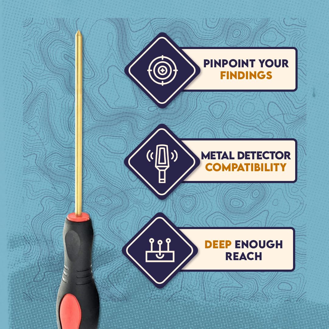 SE 9.25 Inch Non-Marring Brass Metal Detecting Probe for Gold Prospecting and Coin Collecting