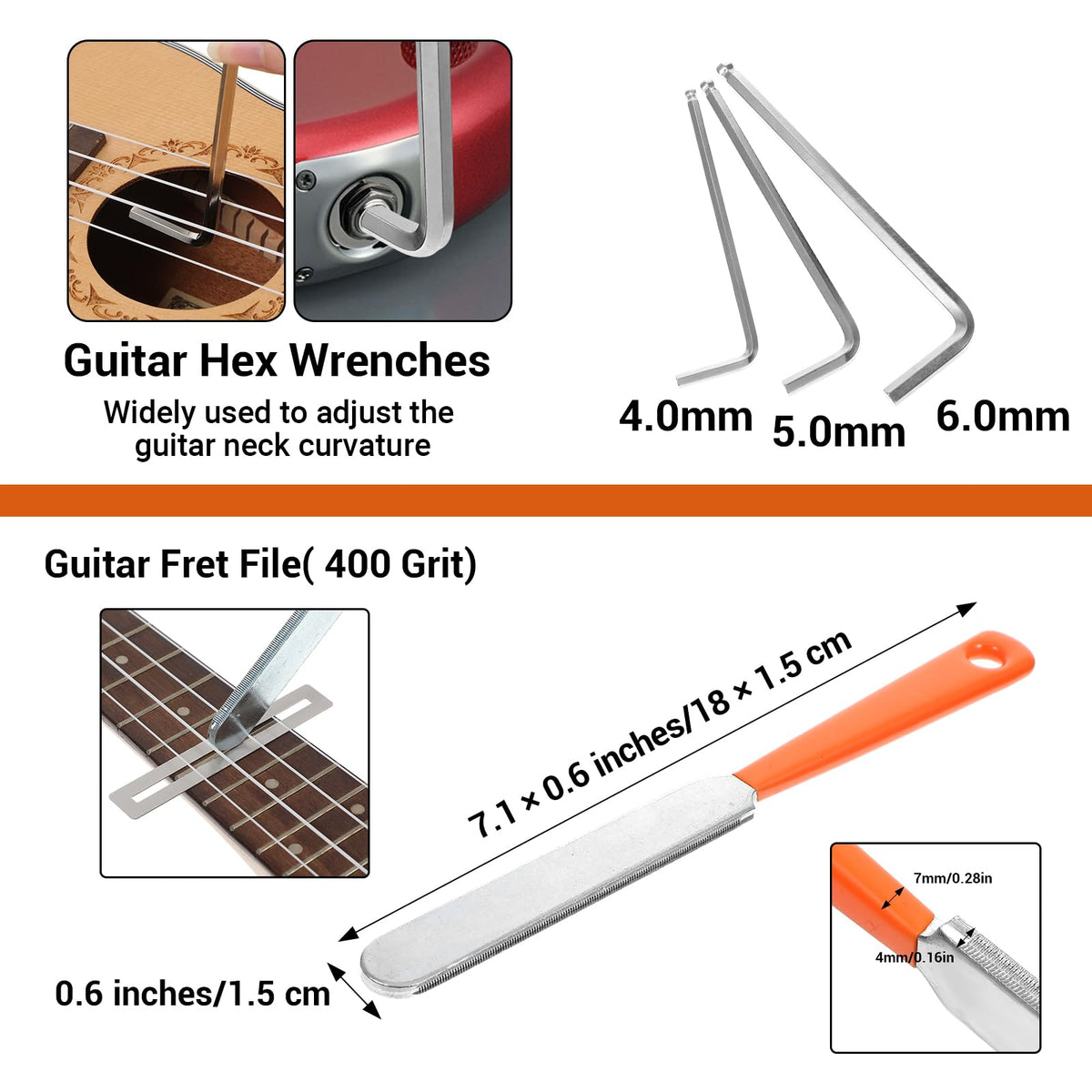 Ckhoid 28Pcs Guitar Tool Kit, Guitar Accessories, Setup Kit with Carry Bag