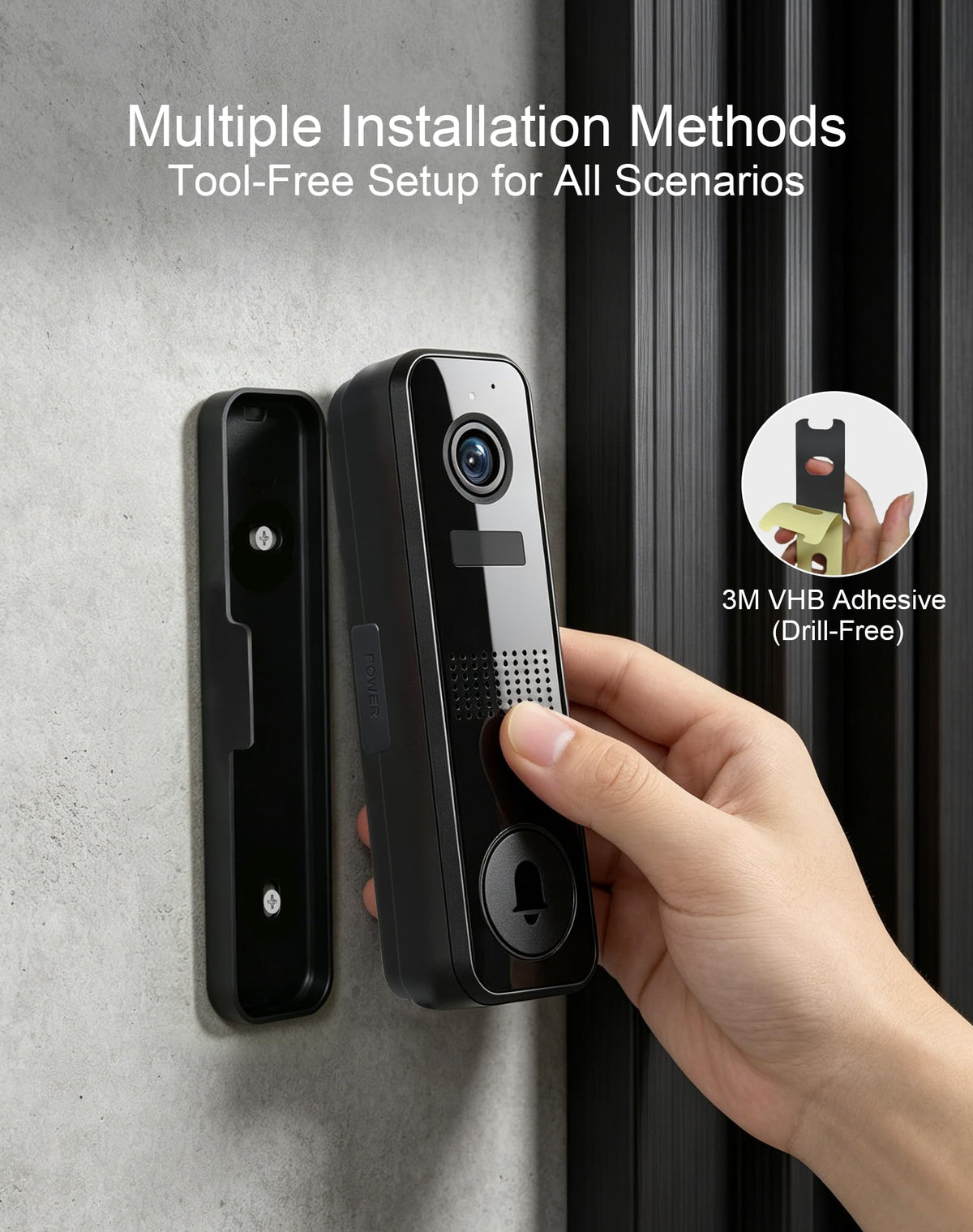 CBAOOO Wireless Doorbell Camera, 2K Video Doorbell, 2.4GHz WiFi