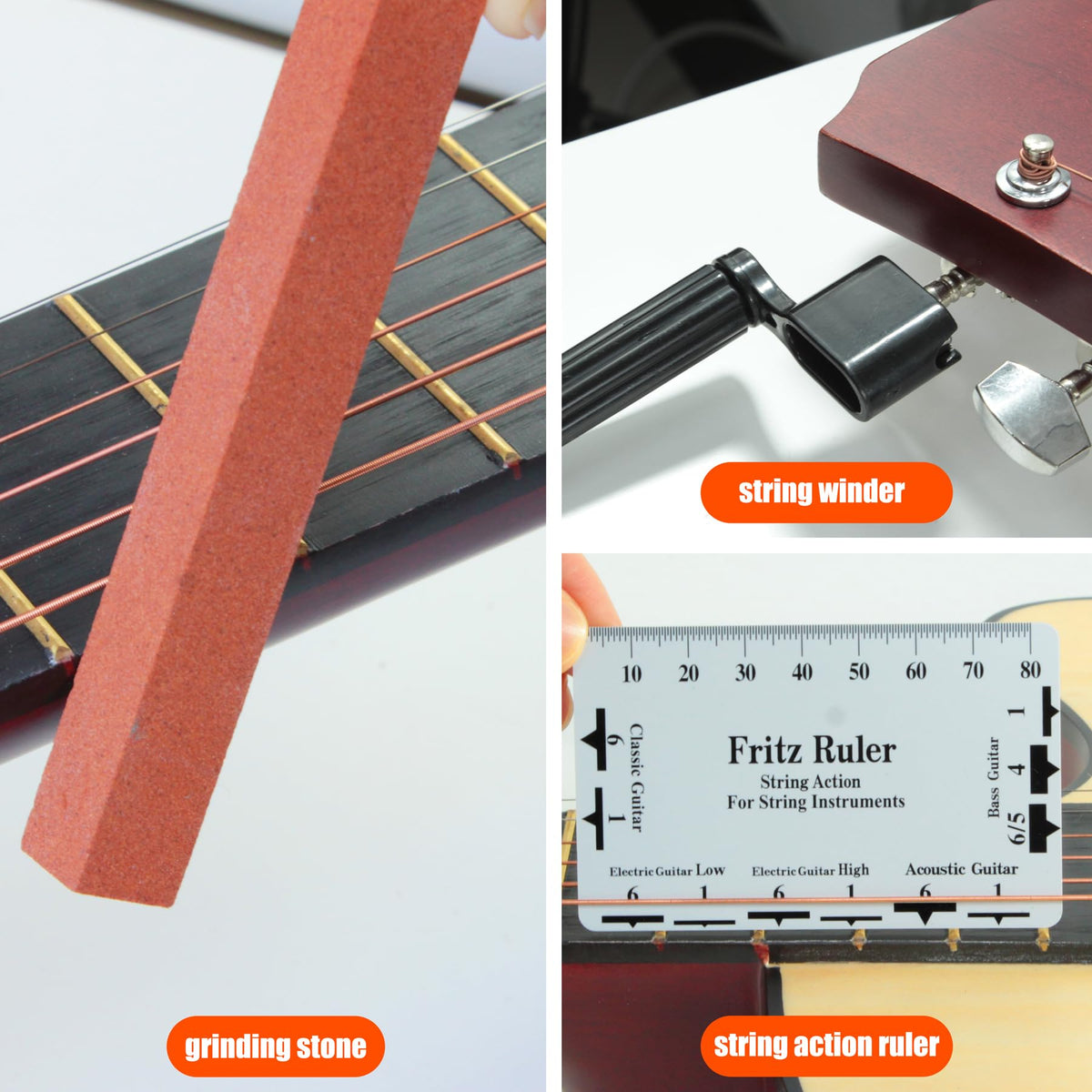 45Pcs Guitar Tool Kit, Guitar Repair Kit, Guitar Setup Kit, Luthier Tools Guitar Kit, Guitar Maintenance Kit Guitar Fret Tools, TIMDAM Guitar Accessories for Ukulele Bass Guitar Gifts for Musicians