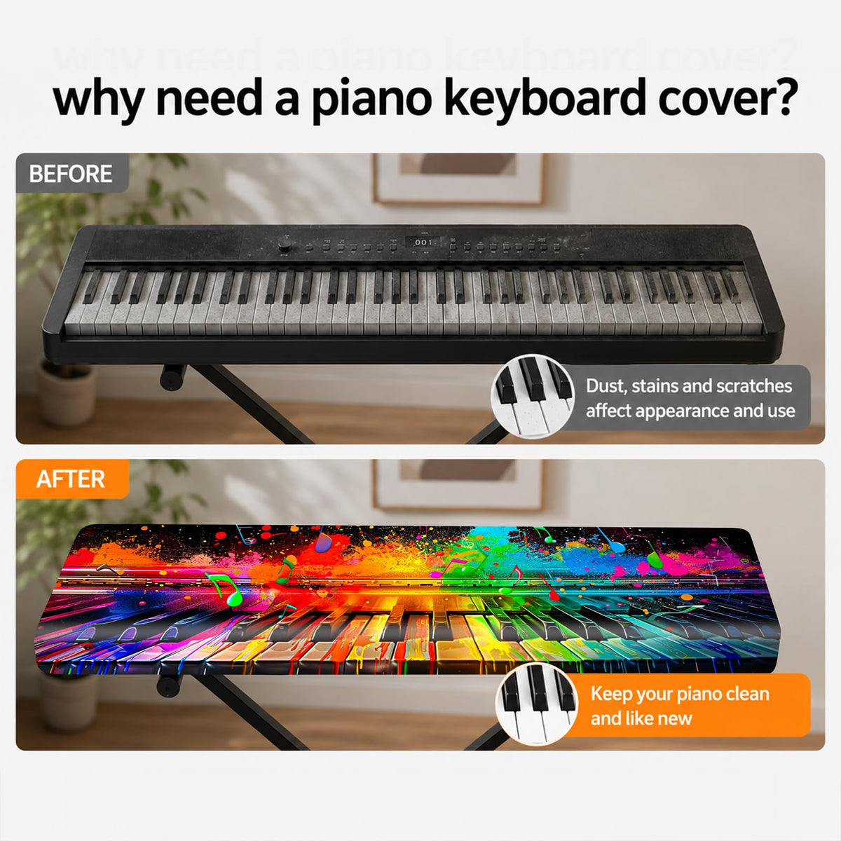 Nuxovilar Ink Splash Keyboard Cover Milk Silk 40x15.4 In