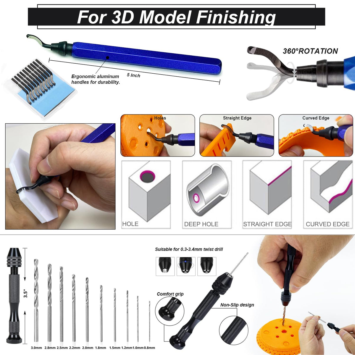 124Pcs 3D Printing Accessory Tools with Tool Bag