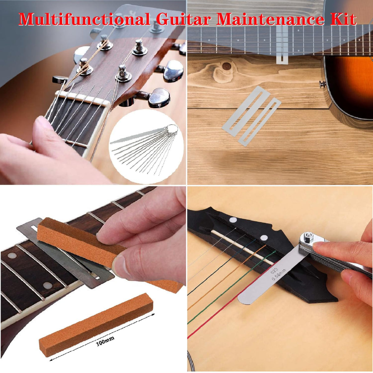 84Pcs Guitar Tool Kit, Guitar Cleaning Kit, Guitar Accessories Guitar Setup Kit, Guitar Repair Kit for Acoustic Electric Guitar Ukulele Bass Banjo, Guitar Maintenance Kit Guitar Gifts for Musicians