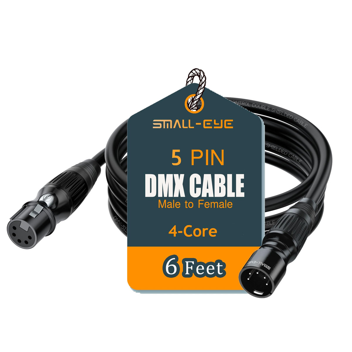 SMALL-EYE 5 Pin DMX Cables 6 ft 1-Pack, 4-Core Male to Female