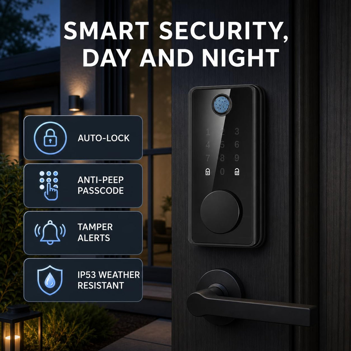Fingerprint Door Lock, Keyless Entry Keypad Deadbolt for Bedroom Front Door