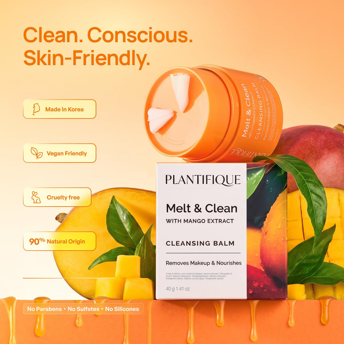 PLANTIFIQUE Korean Cleansing Balm, Makeup Remover with Ceramides, 1.7 fl oz