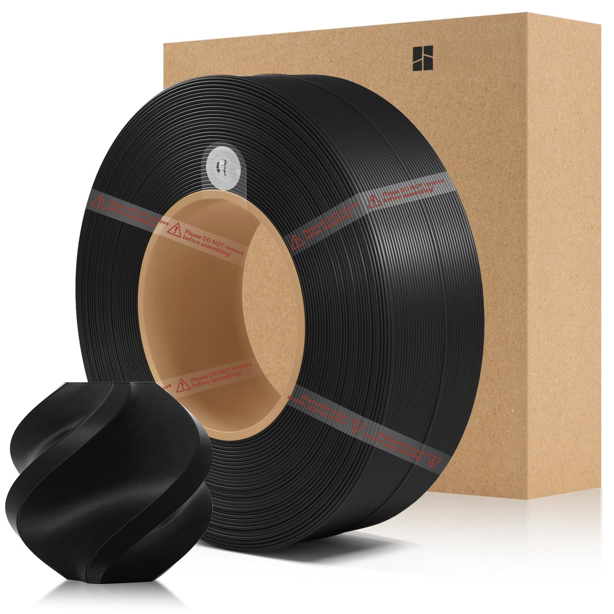 COMTREE Bamboo PETG Basic Refill Filament 1.75mm 1 KG (2.2lbs) with RFID for Bambu Lab A1/X1/P1 Series 3D Printers,Strong Toughness,Outdoor Use,3D Printing Filament,No Spool, +/- 0.03mm (Black 30105)