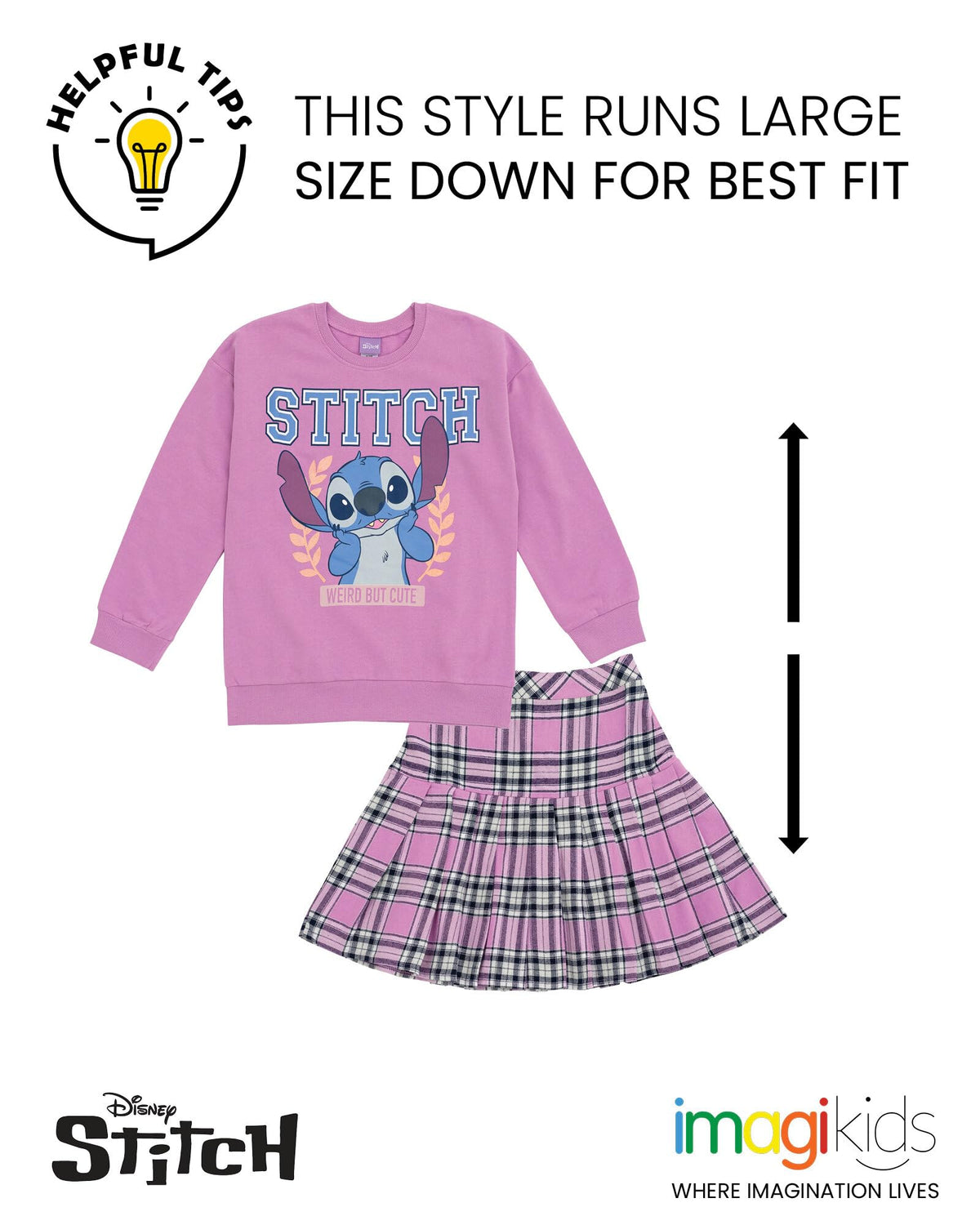 Disney Stitch Girls Skirt Set