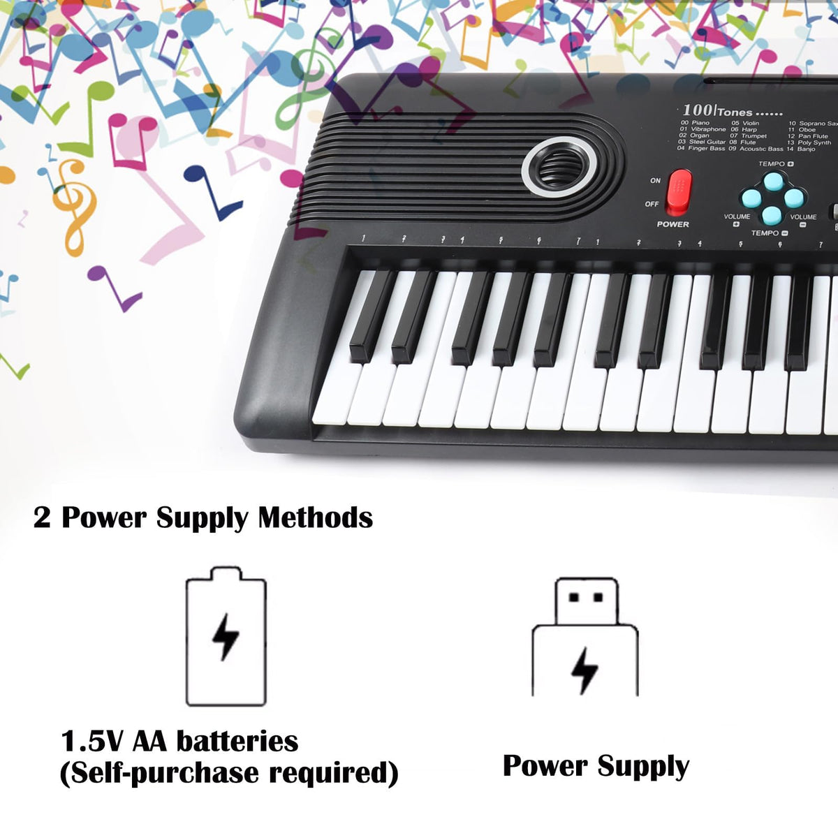 61 Keys Piano Keyboard with Built-in Speaker and Microphone, Portable Electronic Digital Piano for Beginners, Perfect Musical Starter Instrument, Ideal Gift for Aspiring Musicians