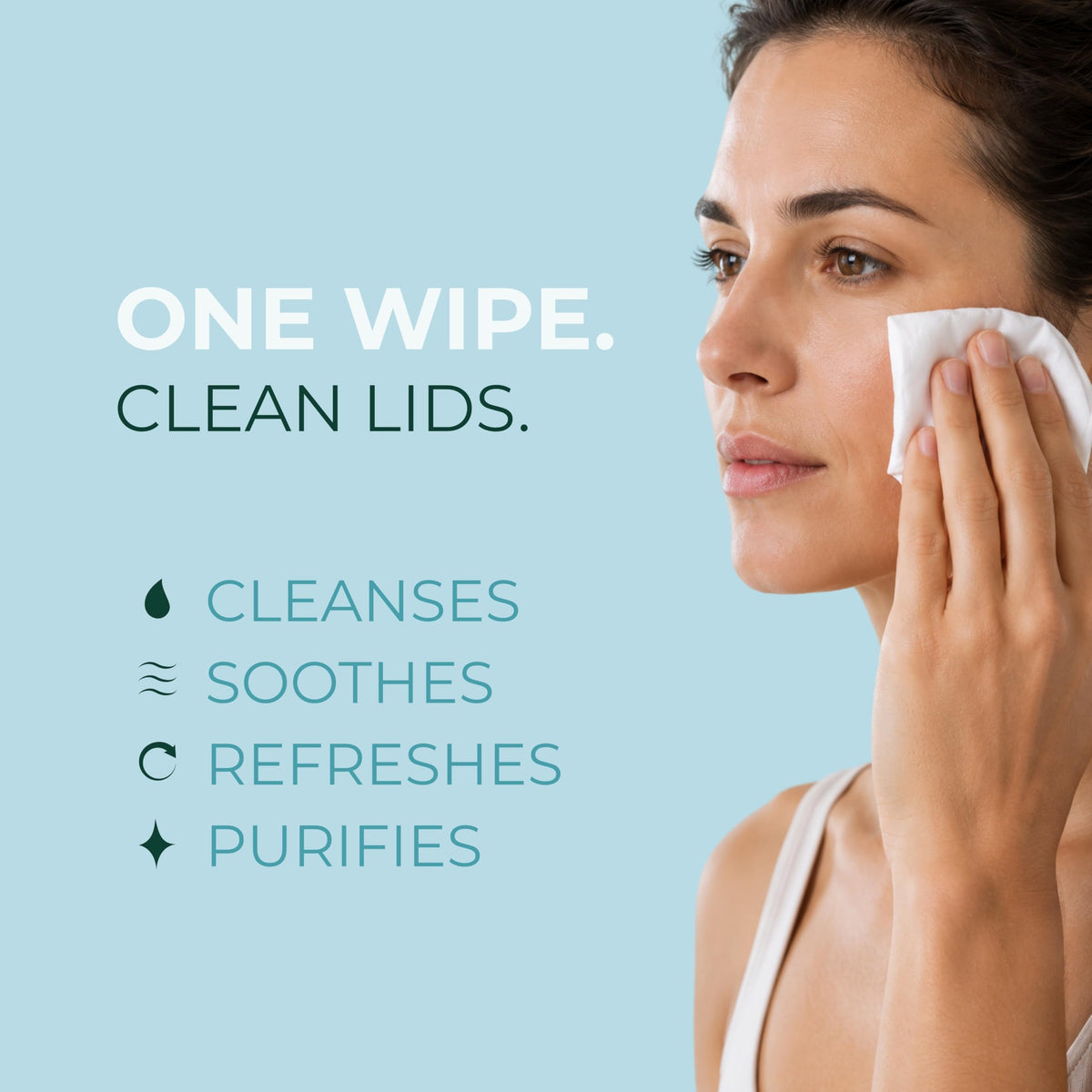 NOVEHA Eyelid & Lash Wipes | For Itchy, Dry Eyes, Styes & Blepharitis | lid and lash Cleansing Wipes, Hypoallergenic & Soothing For Sensitive Eyes, Pack of 60