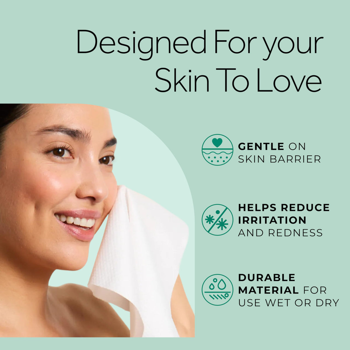 POND’S Ultra Soft Dry Face Towels, 50 Count, Biobased Disposable Wipes for Makeup Removal, Gently Exfoliating, Durable and Gentle for Sensitive Skin