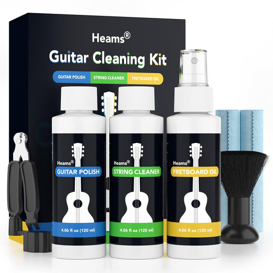 Heams Professional 6 in 1 Guitar Cleaning Kit, All-in-One, 120ML, 20% More