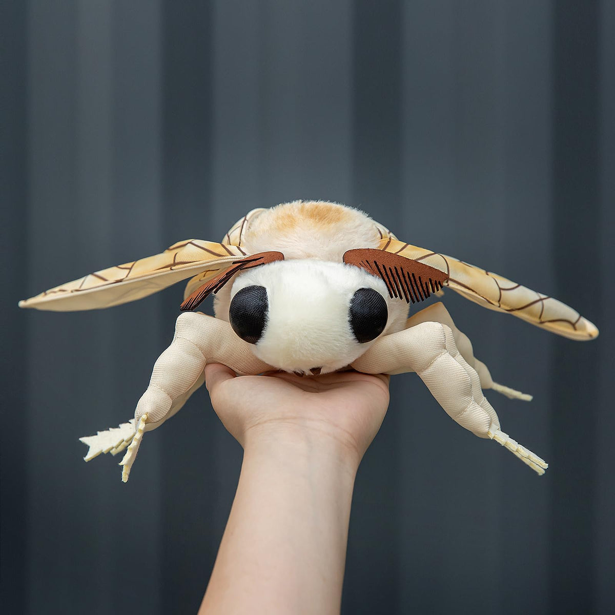 ZHONGXIN MADE Silk Moth Plush Toy - Lifelike Silk Moth Stuffed Animals 11in, Realistic Soft Big Wings Moth Toys, Simulation Butterfly Plushie Model Toy, Unique Plush Collection for Kids