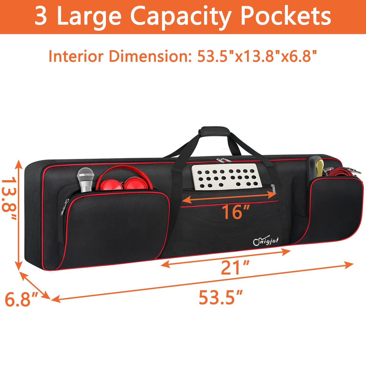 SNIGJAT 88 Key Keyboard Case Soft with Adjustable Padded Shoulder Straps