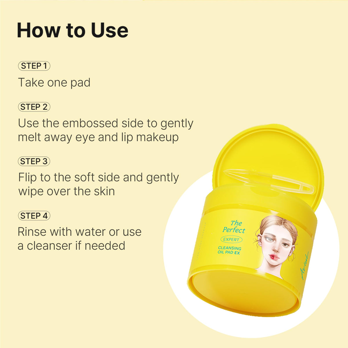 Ariul The Perfect Cleansing Oil Pads EX – Korean Facial Cleansing Pads for Makeup Removal, Gentle Oil Makeup Remover Wipes with Plant Extracts, Hydrating Face Cleanser Pad (60 Sheets)