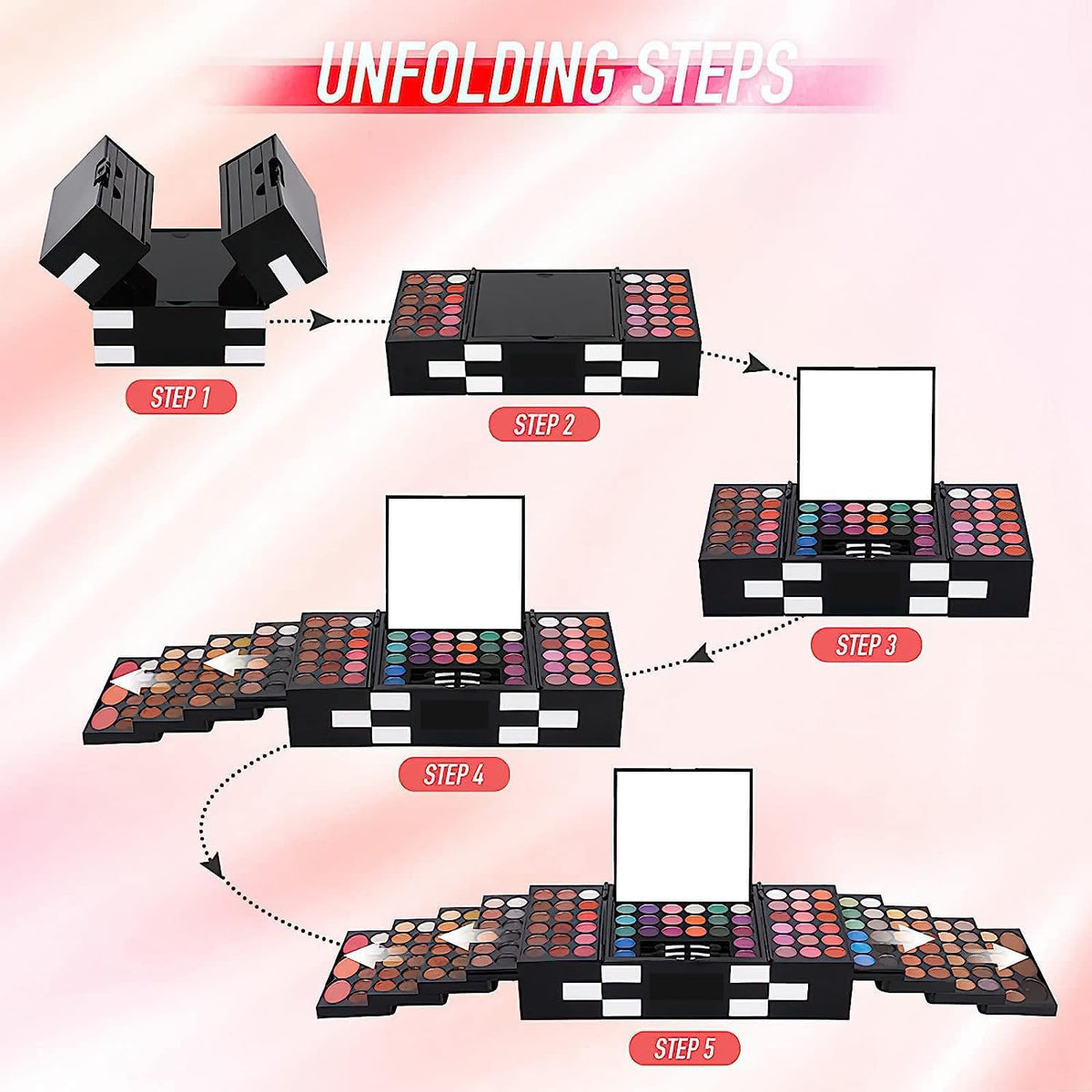 148 Colors Makeup Pallet,Professional Makeup Kit for Women Full Kit,All in One Makeup Sets for Women&Beginner,include Eyeshadow,Lipstick,Eyeliner,Concealer,makeup brush(045 Set-Black)