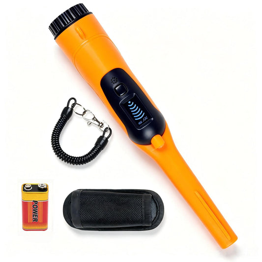 Fully Waterproof Pinpointing LCD Gold Metal Detector with LED Flashlight, Portable 360° Scan Searching Pinpointer, IP68 Underwater to 12m/40feet High Sensitive Treasure Hunter for Adults and Kids